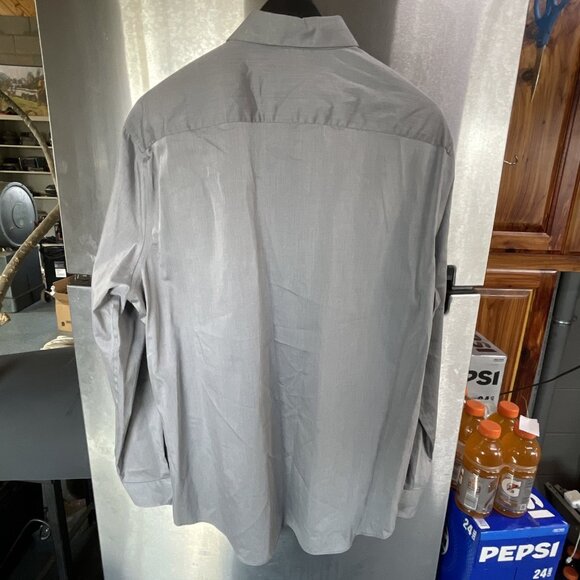 Perry Ellis Dress Shirt Mens XL Cotton‎ Gray Casual Preppy No Pocket Going Out - Picture 6 of 11